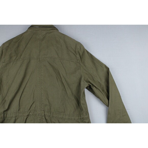 Ashley by 26 International Utility Jacket Drawstring Zipper Snap Green Large - Picture 16 of 16